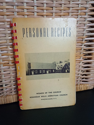 Konnoak Hills Moravian Church Cookbook Winston-Salem NC 1956 Spiral READ