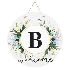 Letter B Front Door Wreath with Rope for Front Porch Decoration