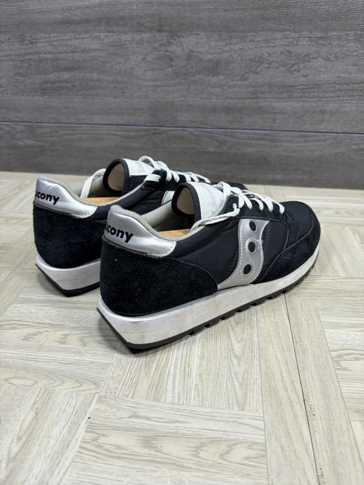 Saucony Jazz Original Black Silver Running Shoes Sneakers 2044-1 Men's Size 10.5 thumbnail 9