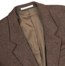 Men's 42 R Hugo Boss Alexander's of Scotland Brown Herringbone 100 Wool Blazer