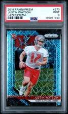 2018 PANINI PRIZM LAZER PRIZM #273 JUSTIN WATSON PSA 9