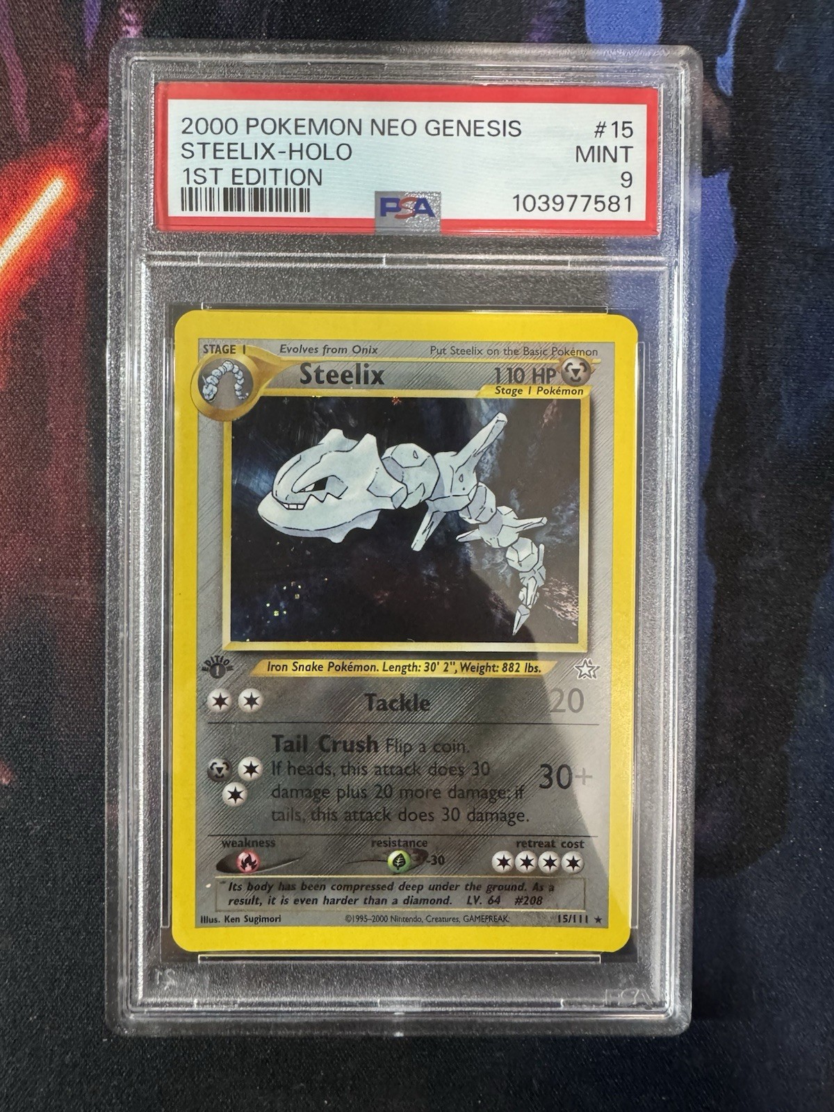 Pokémon Steelix #15 Neo Genesis Holo 1st Edition 2000 English PSA 9