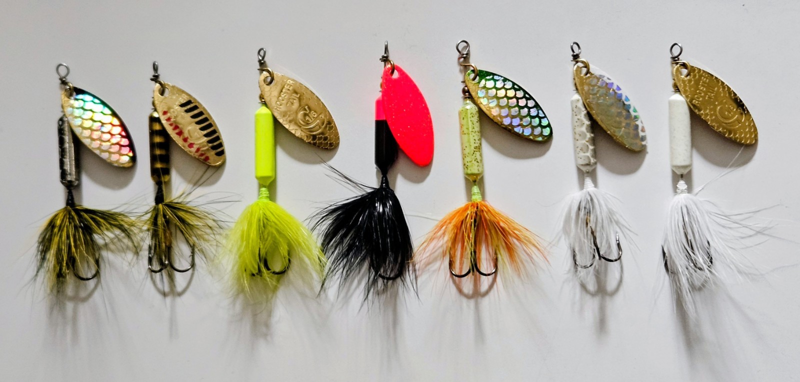 (7) Worden's Rooster Tail Inline Spinners 1/6 oz 2-1/2" 7 Colors In Set New  - Image 2