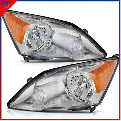 Pair Front Headlights Assembly Left + Right Side Set For Honda CR-V 2007-2011