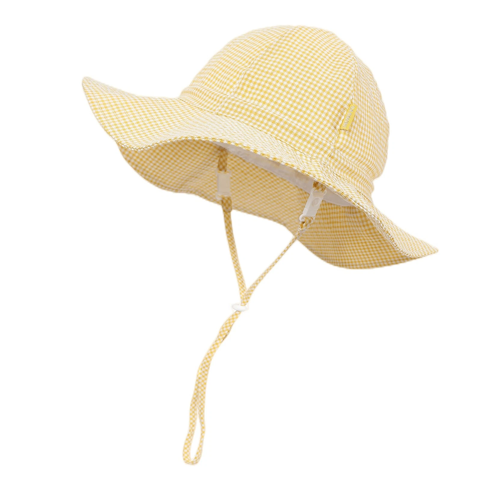 Baby Toddler Wide Brim Sun Hats UPF 50+ Protection Bucket Cap Seersucker Hat