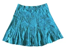 Toad & Co Chachacha Skirt Size S Beautiful Teal Poppy Flower Print