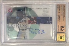 2002 Barry Bonds Topps Pristine Auto Card... BGS 9.5 Gem Mint w/10 subs & auto