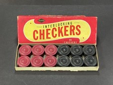 Built Rite Interlocking Checkers No. 38 w/ Box Made in USA Complete Vintage