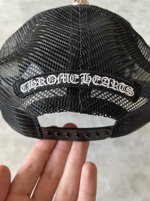 Brand New Authentic Chrome Hearts Cemetery Trucker Hat Black Three