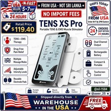 0xiline TENS XS Pro TENS EMS Unit Dual Channel Touchscreen 24 Modes From uSA