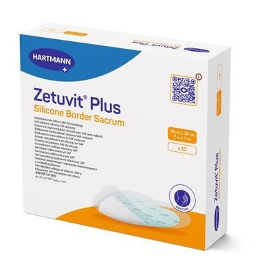 ZETUVIT Plus Silicone Border Sacrum 18x18 cm 10 ST PZN 17278722