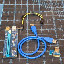 PCI E 1x to 16x Mining Machine Enhanced Extender Riser Adapter 5 Pack with USB 3