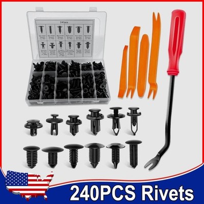 240pcs Auto Car Bumper Retainer Clips Fastener Remover Push Pin Rivet Screw NEW