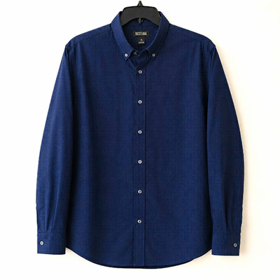 Kenneth Cole Reaction Blue Solid Long Sleeve Button-Down Button-Up Shirt XL
