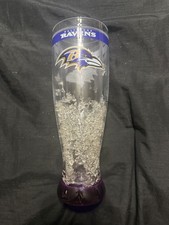 Baltimore Ravens 16oz Heavy Plastic Pilsner Glass Clear with Ravens Logo