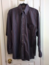 Forsyth Of Canada Multi Color 100 Cotton Button Down Wrinkle Free Shirt  Sz M