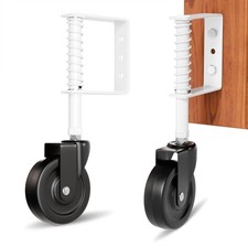 2 Pcs 4 Inch Heavy Duty Gate Caster Wheels with Spring Loaded for Wooden Gate