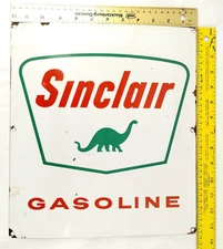 ORIGINAL 1961 PORCELAIN SINCLAIR PUMP PLATE 12 x 13 1/2"