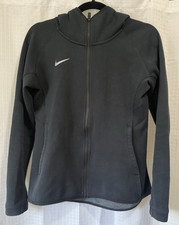 Nike Dri-FIT Women  s Black Full Zip Hoodie Jacket Small Swoosh Logo Activewear