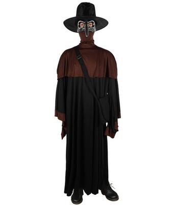 Pestarzt Kostüm Set, Gewand, Vogel Schnabel Maske & Hut mit breiter Krempe, verstellbare Passform