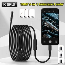 8LED WiFi Borescope Endoscope Snake Inspection Camera for iPhone Android iOS 3M 