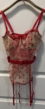 Victorias Secret Red Valentines Day Corset Lingerie Top Size 36d