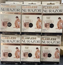 6× Finishing Touch Flawless Nu Razor Replacement Head Only 18K Gold Plated New