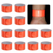 22cm Reflective Bands, 12pcs Reflective Arm Bands Straps Wrist Safety, Orange