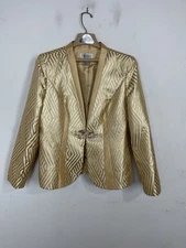Tally Taylor Womens Blazer 14 Gold Mother Grandmother Bride Wedding Church VTG