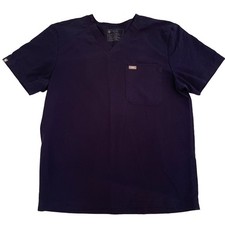 FIGS Navy Blue Leon Three-Pocket Scrub Top Men  s Large PO 1809/FM1500