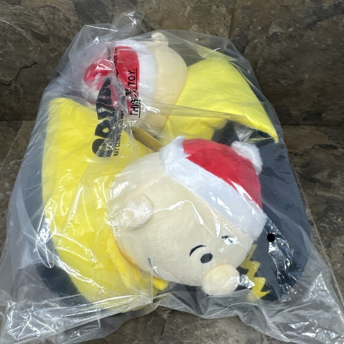 Peanuts Charlie Brown Plush 3D Slippers Christmas NEW Santa Hat 13/14 Men’s Charlie Brown from Peanuts in Red Santa Hat 8 inch... | WondaPop main image 2