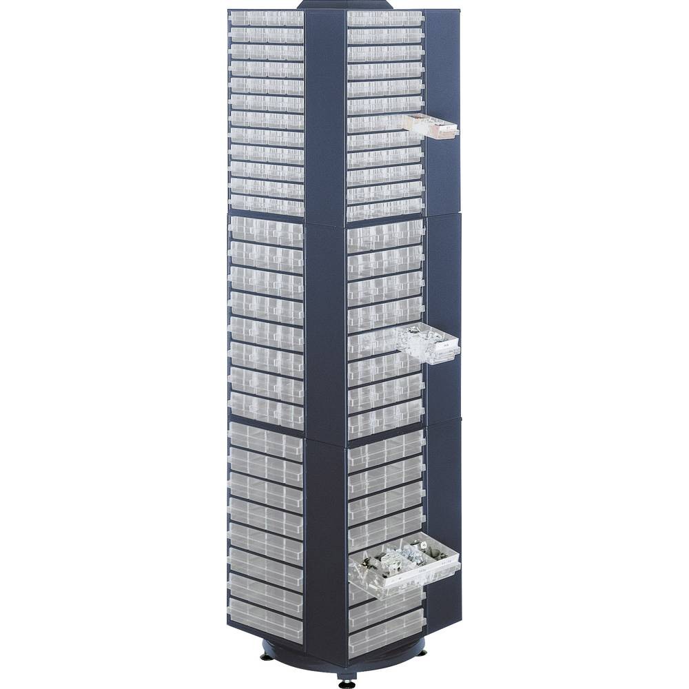 raaco Colonne rotative avec tiroirs d'atelier modulables en plastique gris