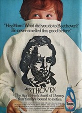 1973 Downy Fabric Softener Original Vintage Advertisement Beethoven Print Ad