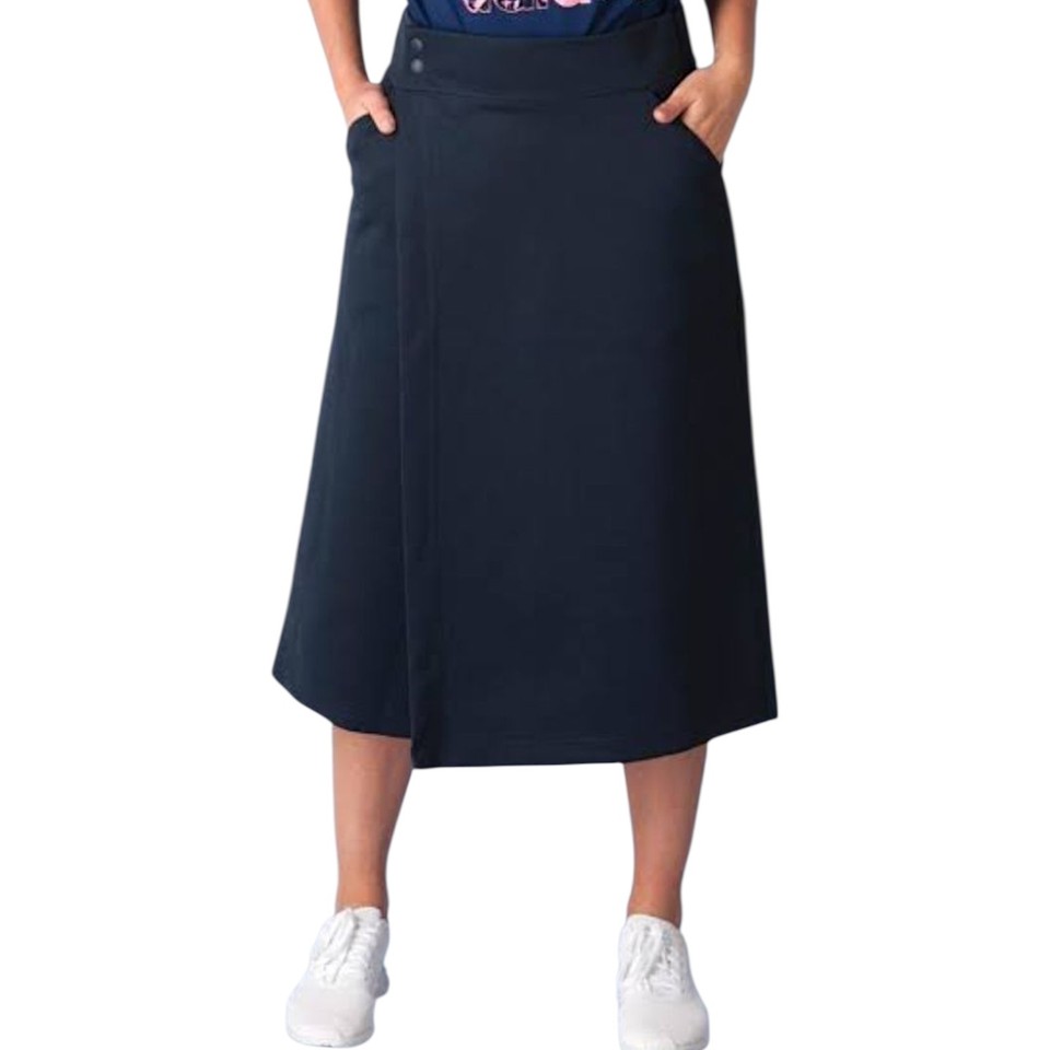 Hyke x Adidas Culottes Pants Size 10 Blue Skort Pockets Elastic Waist 