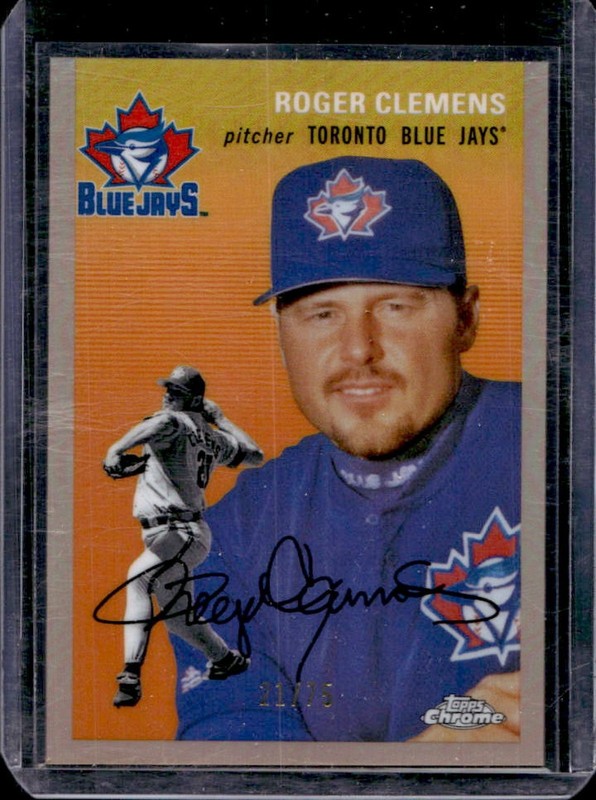 2023 Topps Chrome Platinum Roger Clemens Rose Gold Refractor #/75 Blue Jays