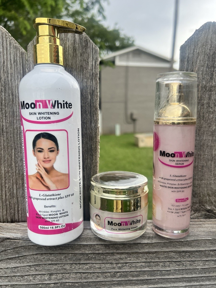 skin white glutathione lotion price Moon white Lotion , Face Cream And Serum 3 Pcs
