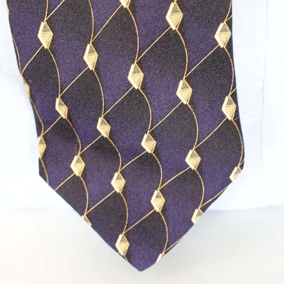 Corbata Alexander Lloyd Cuello Para Hombre Azul Marino Seda Sólida Art Deco Lujo Ancha XL EE. UU. Foto 2 de 4