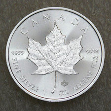 2022 5 Canadian Maple Leaf BU .9999 Silver 1 oz in saflip, 4 available A317