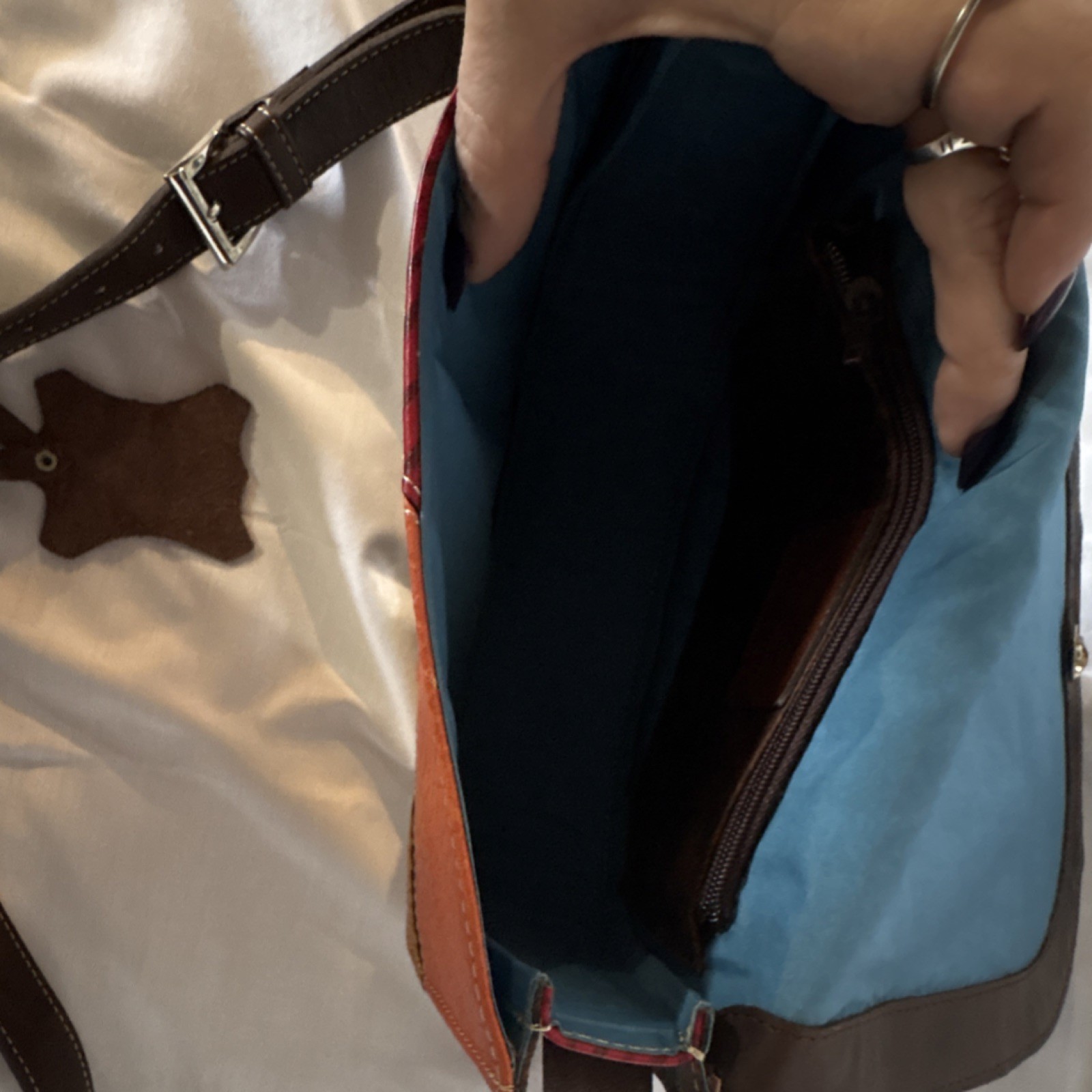 Arte Piel Handmade Patchwork Multicolor Shoulder … - image 4