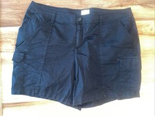 St John's Bay Sz 20W Black Women's Cargo Shorts