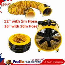 16" 12" Portable Extractor Fan Blower Ventilator Industrial & 10m 5m Duct Hose
