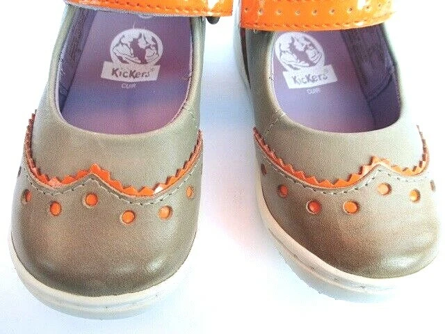 Kickers Gray Leather Mary Jane kids USA 8 - Image 4 of 4