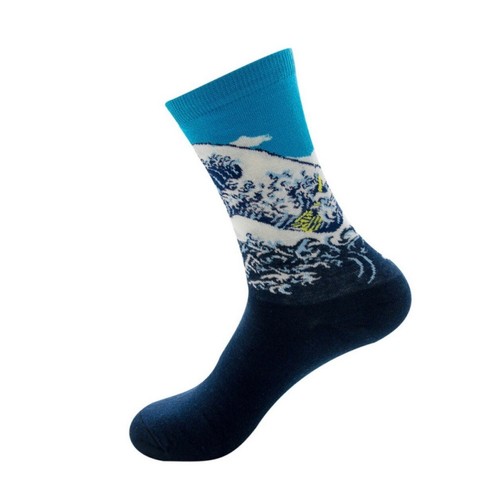 Calcetines unisex de pintura de bellas artes de fama mundial Mona Lisa el grito noche estrellada... - Imagen 12 de 34