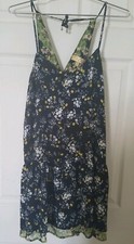 Vera Wang Princess- Junior's Black and Yellow Floral Strappy Dress- Small