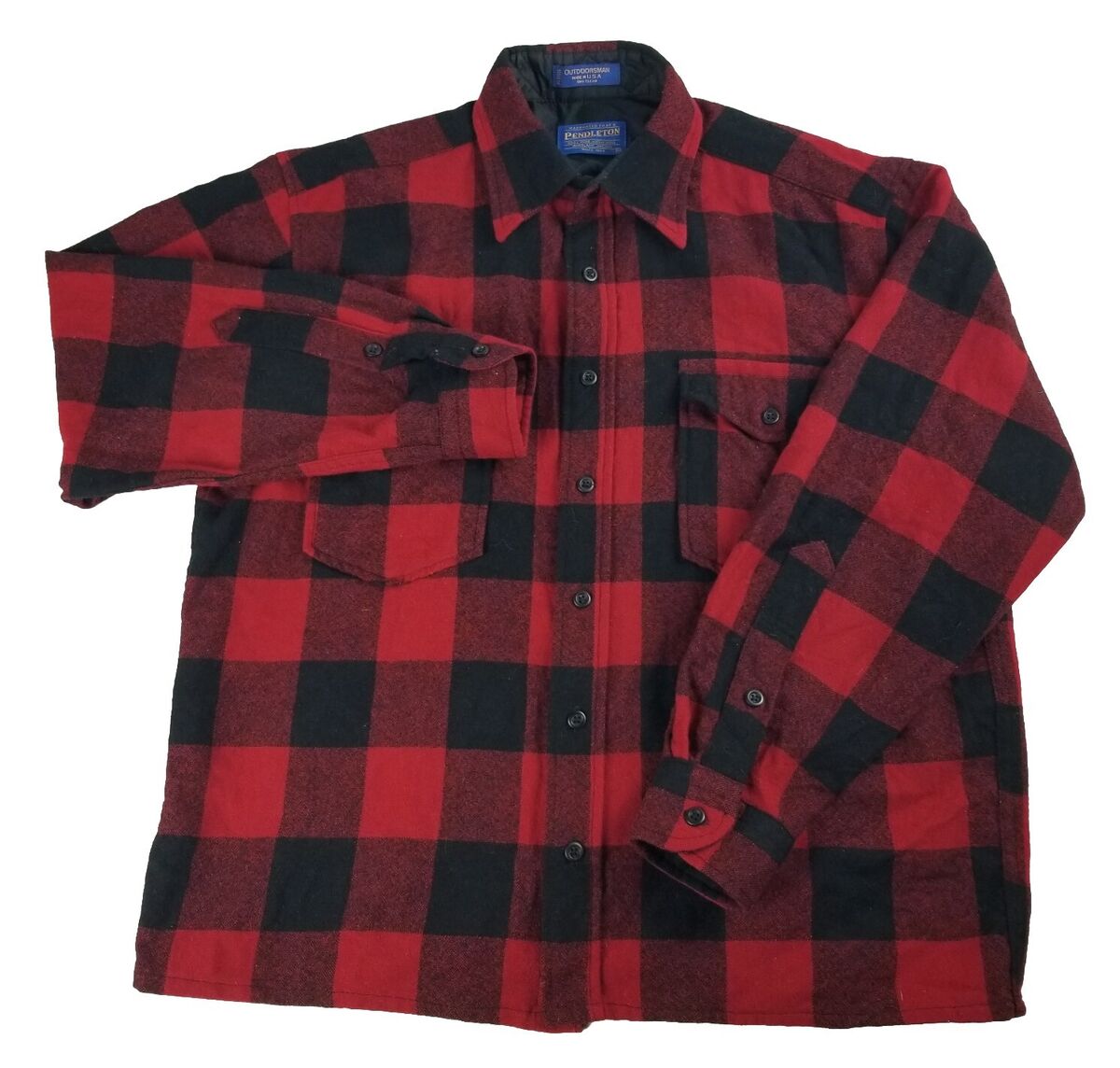 VTG Pendleton USA Made Outdoorsman VIrgin Wool Flannel Shirt VTG Pendleton USA Made Outdoorsman VIrgin Wool Flannel Shirt