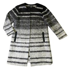 Pendleton Striped Long Length Open Front Jacket Coat Grey Size 2x Women's