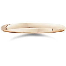 2mm 14K Rose Gold Comfort Fit Plain Wedding Band