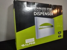 Alpine Stainless Steel Brushed Silver Toilet Seat Cover Dispenser Bathroom 16x12