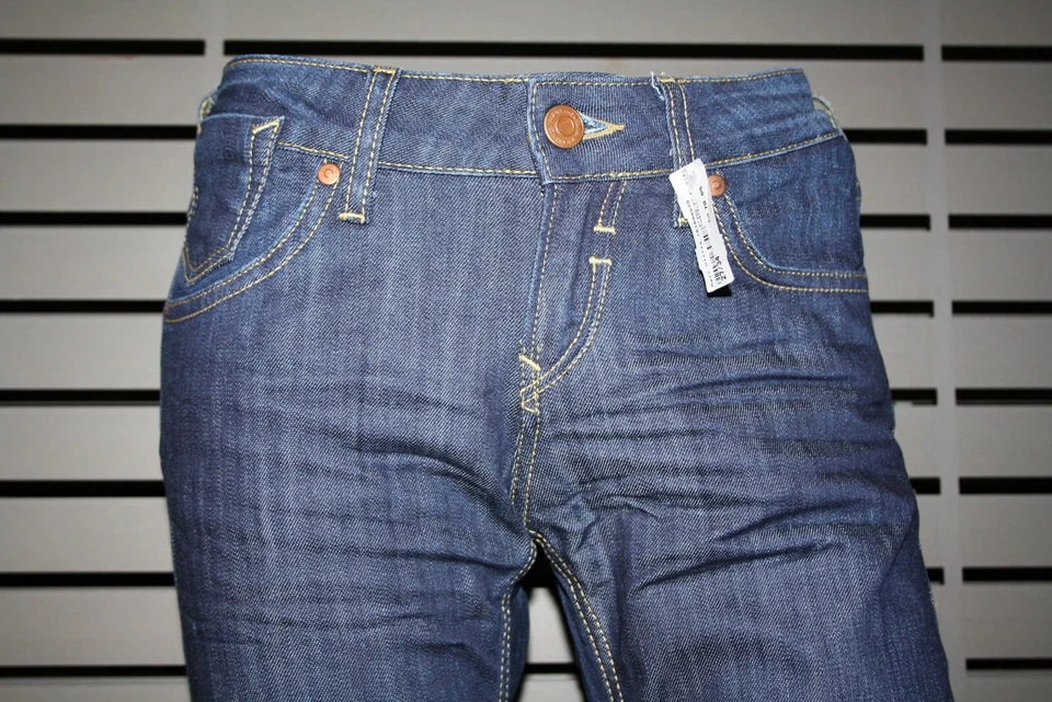 Pantalones de mezclilla Mavi Olivia 10189-4949 Deep Prm Str enjuague oscuro tiro bajo pierna recta nuevos Foto 2 de 4