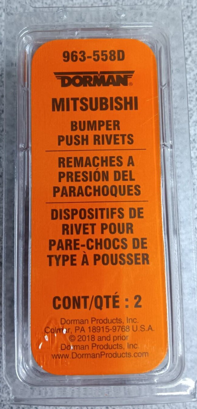 Dorman 963558D MITSUBISHI Bumper Push Rivets (2Pk) FREE SHIPPING